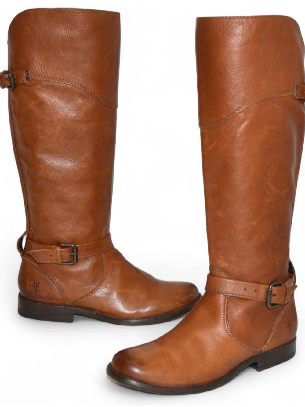 Frye Phillip Whiskey Cognac Leather Riding Tall Knee High Boots 7.5 Women